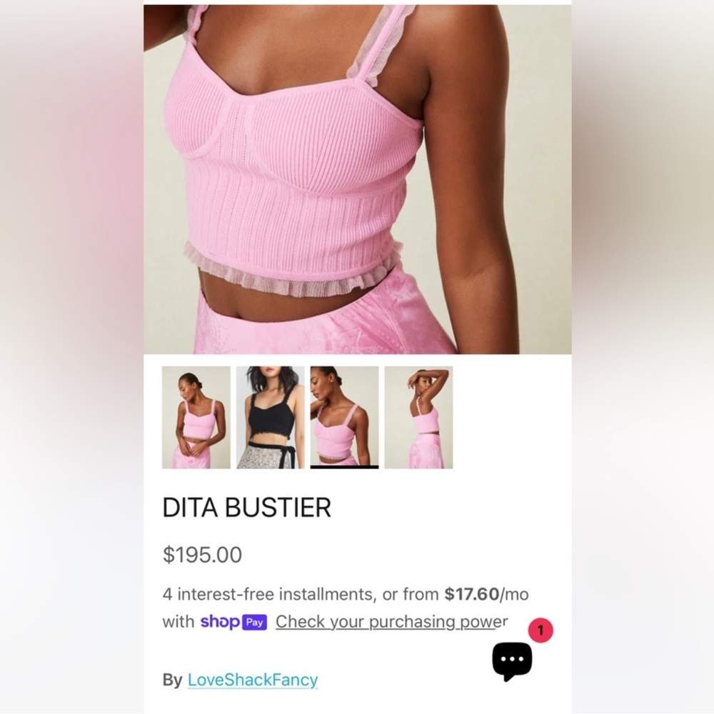 LoveShackFancy $195 Dita Bustier - M - Picture 9 of 9